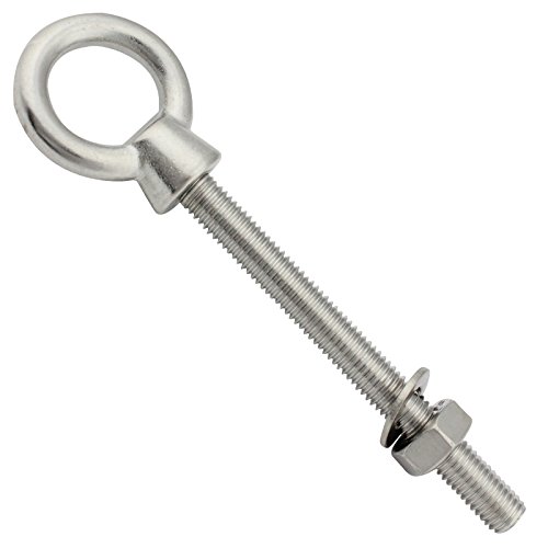 Augbolzen mit metrischem Gewinde - M8 x 80 mm - (5 Stück) - Ringschraube/Augenbolzen - (Gewindelänge: 80 mm) - aus Edelstahl A4 V4A - SC8267 | SC-Normteile® von SC-Normteile