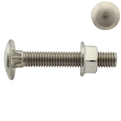 Flachrundschrauben mit Flanschmuttern (mit Sperrverzahnung) - M8x100 - (10 Stück) - Vollgewinde | Schlossschrauben | Sperrzahnmutter - DIN 603 / DIN 6923 - Edelstahl A2 (V2A) - SC603 / SC6923 von SC-Normteile