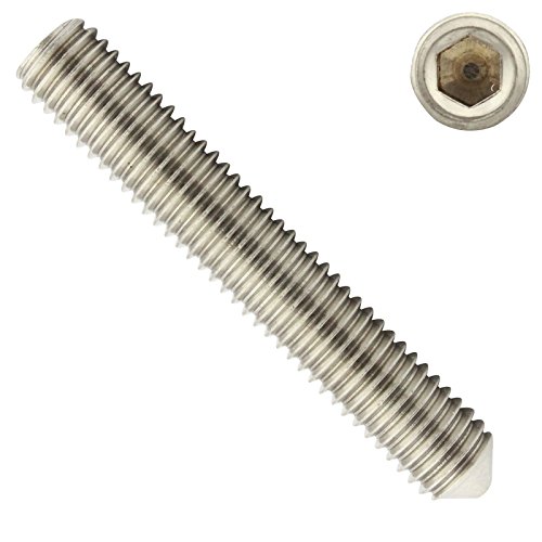 Gewindestifte mit Innensechskant und Spitze - M5x16 - (100 Stück) - Madenschrauben - DIN 914 (ISO 4027) - aus rostfreiem Edelstahl A2 (V2A) - SC914 - SC-Normteile von SC-Normteile