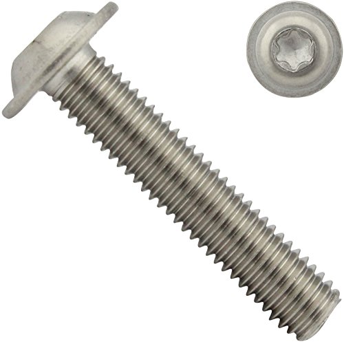 Linsenkopfschrauben mit Flansch und Innensechsrund (ISR) - M4x20 - (20 Stück) - ISO 7380-2 TX - rostfreier Edelstahl A2 V2A - Vollgewinde - Flanschschrauben - Flachkopfschrauben - SC7380-2TX von SC-Normteile