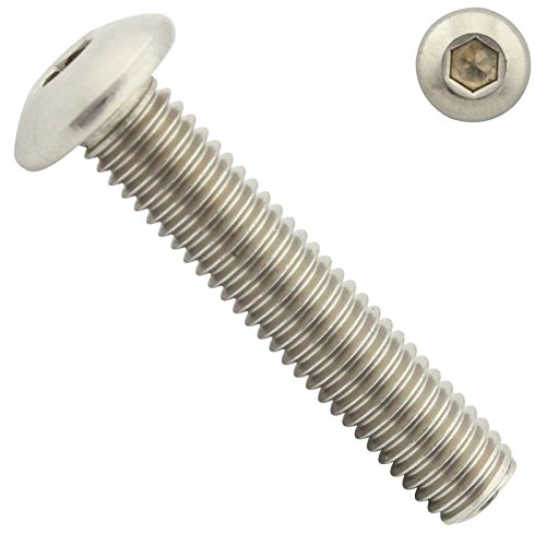 Linsenkopfschrauben mit Innensechskant (ISK) - M8x35 - (10 Stück) - ISO 7380-1 - rostfreier Edelstahl A2 V2A - Vollgewinde - Flachkopfschrauben - SC7380-1 von SC-Normteile