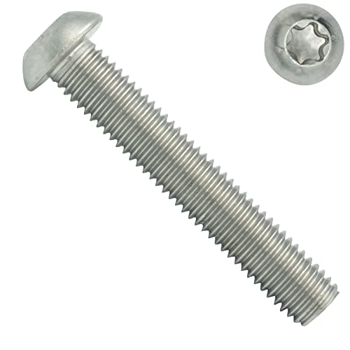 Linsenkopfschrauben mit Innensechsrund (ISR) - M5x40 - (10 Stück) - ISO 7380-1 TX - Vollgewinde - Flachkopfschrauben - rostfreier Edelstahl A2 V2A - SC7380-1TX von SC-Normteile