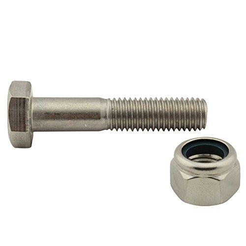 SC-Normteile® | Sechskantschrauben mit Schaft und Sicherungsmuttern (hohe Form) - M10x60 - (10 Stück) - Maschinenschrauben/Stoppmuttern - DIN 931 / DIN 982 - Edelstahl A2 (V2A) - SC931 / SC982 von SC-Normteile