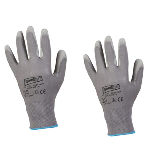 SC-Normteile | Arbeitshandschuhe, Schutzhandschuhe in Grau - Größe 11 (XXL) - (36 Paar) - PU/Polyester - Feinstrick - Montagehandschuhe - GREY Edition - CAT 2 von SC-Normteile