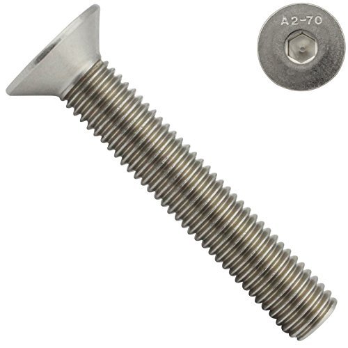 Senkkopfschrauben mit Innensechskant (ISK) - M5x10 - (10 Stück) - DIN 7991 / ISO 10642 - Vollgewinde - Senkschrauben - Werkstoff: Edelstahl A2 V2A - SC7991 | SC-Normteile® von SC-Normteile