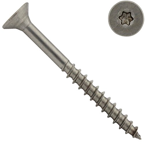 Spanplattenschrauben mit Senkkopf und TX - 4,5 x 30 mm - (200 Stück) - (Innensechsrund Antrieb T-20) | Teilgewinde | Edelstahl A2 V2A - SC9047 | SC-Normteile® von SC-Normteile