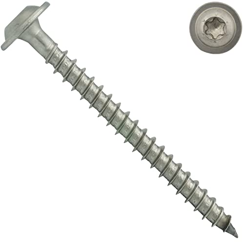 Tellerkopf-Holzbauschrauben mit Innensechsrund (TX) - 4 x 25/18 mm - 10 Stück - mit Schneidkerbe - CUT-Spitze - TEILGEWINDE - rostfreier Edelstahl A2 V2A - Tellerkopfschrauben - ETA - SC9250 von SC-Normteile