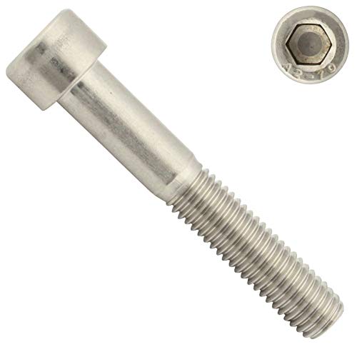 Zylinderschrauben mit Innensechskant - M6x80 - (10 Stück) - DIN 912 (ISO 4762) - Teilgewinde - Zylinderkopfschrauben - aus rostfreiem Edelstahl A2 V2A - SC912 von SC-Normteile