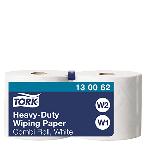 Tork Extra Starke Mehrzweck-Papierwischtücher Weiß W1/2, 2 × 500 Blatt, 130062 von Tork
