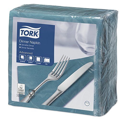 Tork 477906 Abendessen Serviette, zweischichtigen, Viertel fach, 39 cm x 39 cm, Teal (1800-er Pack) von Tork