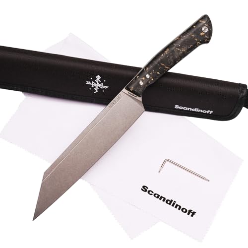 Scandinoff Ein vielseitiges Küchenmesser | Der Griff Kohlefaser | Spezieller „FLAT & GROOVE“-Schliff | VG-10 Edelstahl | NORDCHEF-VALHALLA von Scandinoff
