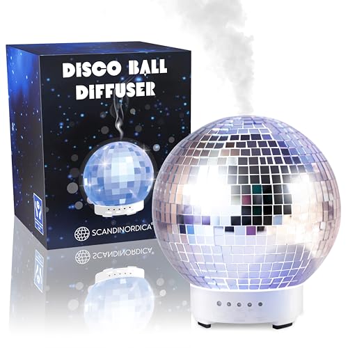 SCANDINORDICA Discokugel Diffusor Rotierend – Aroma Diffuser Ätherische Öle, Niedlicher Luftbefeuchter für Zuhause und Büro, Discokugeln Deko, 100 ML von SCANDINORDICA