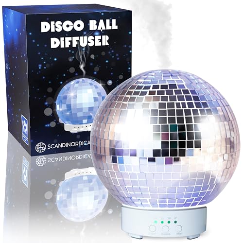 SCANDINORDICA Discokugel Diffusor Rotierend – Aroma Diffuser Ätherische Öle, Niedlicher Luftbefeuchter für Zuhause und Büro, Discokugeln Deko, 300 ML von SCANDINORDICA
