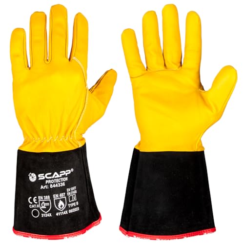 SCAPP WIG Schweißerhandschuhe SOFT TOUCH Premium aus Ziegen-Nappaleder, Größe 9-11 (10/XL) von SCAPP