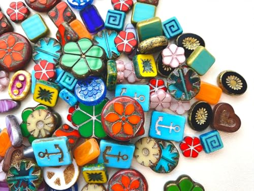 100 g Exklusive Mehrfarbige Zufällige Tischschnitt Perlenmischung, Schätze Tschechiens von SCARA BEADS GET INSPIRED