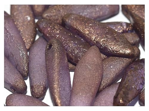 100 pcs Dolchperlen 5x16 mm, Kristall Bronze geätzt, Tschechisches Glas (Dagger Beads) von SCARA BEADS GET INSPIRED