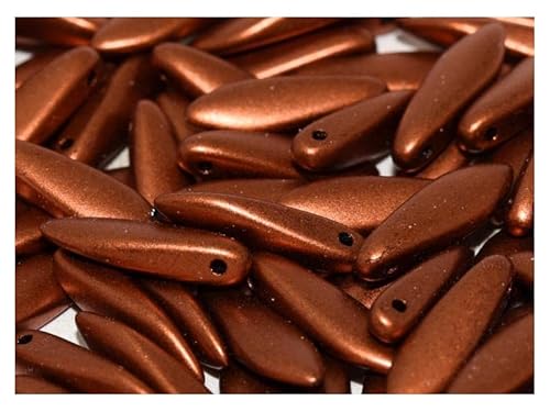100 pcs Dolchperlen 5x16 mm, Kuperfer, Tschechisches Glas (Dagger Beads) von SCARA BEADS GET INSPIRED