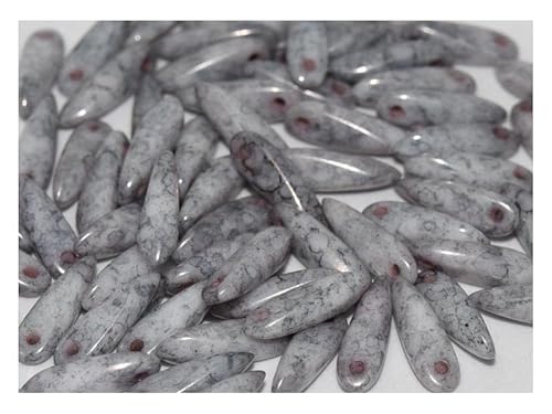 200 pcs Dolchperlen 3x11 mm, Kreideweil terrakotta kuffer, Tschechisches Glas (Dagger Beads) von SCARA BEADS GET INSPIRED