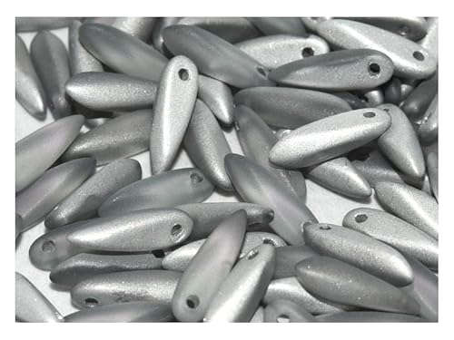 200 pcs Dolchperlen 3x11 mm, Kristall Vitrail Leicht Mattertert, Tschechisches Glas (Dagger Beads) von SCARA BEADS GET INSPIRED