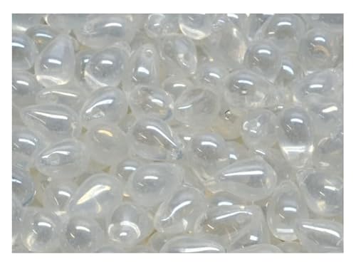 50 Stück Teardrop Perlen 6x9 mm, Kristallschimmer, Tschechisches Glas (Teardrop Beads) von SCARA BEADS GET INSPIRED