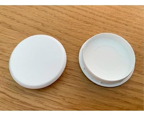 35 mm weiße Scharnierloch-Abdeckkappen – Küchenschränke/Schranktüren (4 x weiße Scharnierlochkappen) von SCARFELL