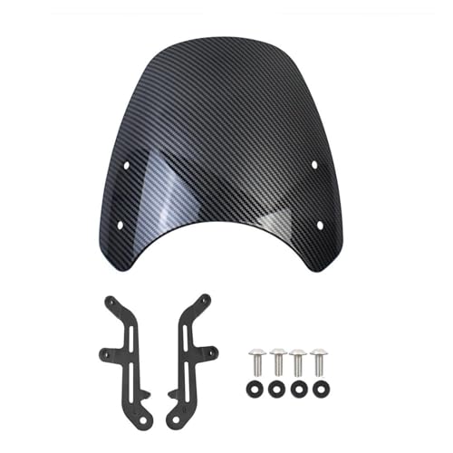 Für Triumph Für Bonneville T100 T120 2016-2020 Luft Windabweiser Motorrad Bildschirm Schild Windschutzscheibe Motorrad Windschutzscheibe(Kohlefaser-Look) von SCARXUSV
