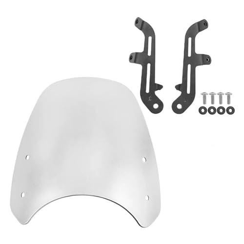 Für Triumph Für Bonneville T100 T120 2016-2024 Motorrad Windschutzscheibe Spoiler Halterung Motorrad Windschutzscheibe(SILBER) von SCARXUSV