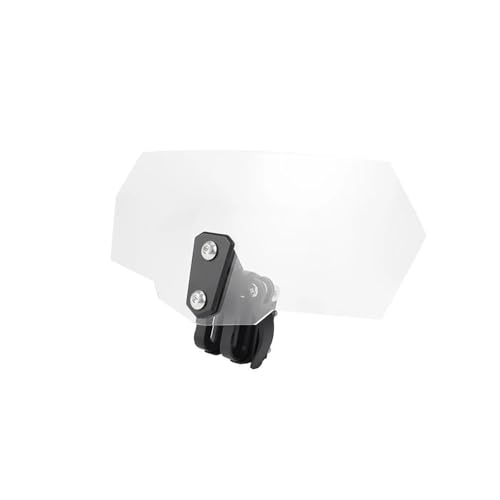 Für Z750 Z800 KLR650 Für Ninja 400 Z900 ER6F Motorrad Windschutzscheibenverlängerung Luftschotter Motorrad Windschutzscheibe(Clear Black Bracket) von SCARXUSV
