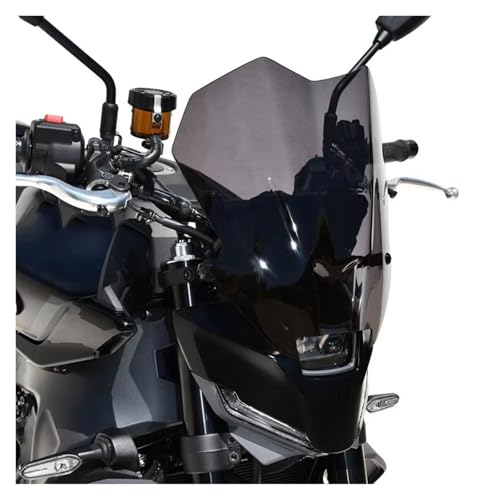 Motorrad Frontscheibe Für Yamaha MT-09 MT 09 MT09 2024 Motorrad Windschutzscheibe(Transparently black) von SCARXUSV