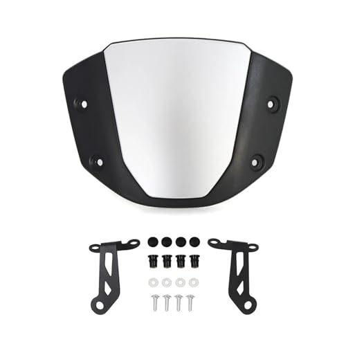 Motorrad Windschutzscheibe Front Windschotter Schutz Bildschirmhalterung Für CB650R CB 650 R 2024-2025 Motorrad Windschutzscheibe(SILBER) von SCARXUSV