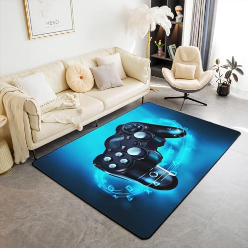 3D Gamer Controller Teppich Teenager Graffiti Neon Spielkonsole Motive Dekoration Carpets rutschfeste Fußmatte Teppiche Schlafzimmer Teenager Junge Wohnzimmer Spiel Krabbelmatte (Colour2,50 x 80cm) von SCAUA