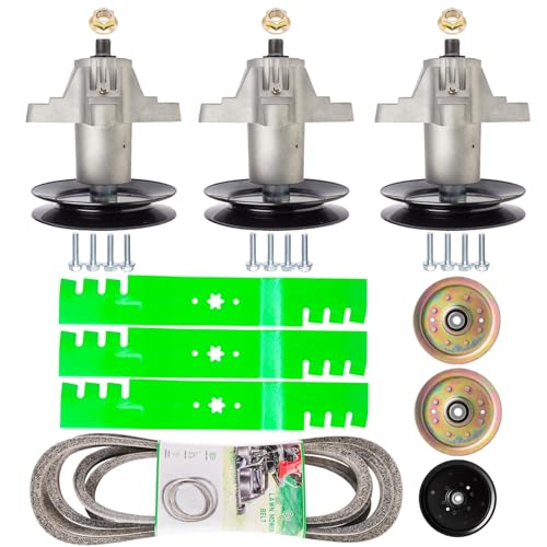 Deck-Umbau-Set für 137,2 cm Deckmodelle MTD Cub Cadet RZT L54KH L54KW S54 Zero Turn Rasenmäher 3 Spindel 618-05137 918-05137 3 Klinge ersetzt 742-0677 1 Be lt954-04329A 2 Spannrolle 756 -04129 1 von SCBHWJ