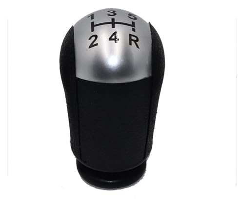 Manuell Schaltknauf Kompatibel mit Ford Kompatibel mit Transit Van MK7 2006-2013 Auto 5 6 Gang Schaltknauf Hebel Stick Kopf Griff Gaitor Boot Cover(Silver 5 Speed) von SCBSTKBGGW