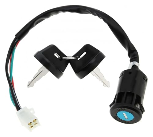 Motorrad Zündschalter Für ATV Go Kart Scrambling Motorrad 4 Drähte Universal 2 Zündschlüssel Startschalter Türschlossschlüssel Motorradzubehör Motorrad Zündschalter Für ATV Go Kart Scrambling Motorrad 4 Drähte Universal 2 Zündschlüssel Startschalter Türschlossschlüssel Motorradzubehör von SCBSTKBGGW