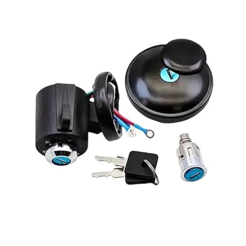 Motorrad Zündschalter Für Sportster 883 XL 883 1995-2003 Motorrad Zündschloss Schloss Kraftstoff Gas Kappe Abdeckung Lock Schlüssel(1 Set Black) von SCBSTKBGGW