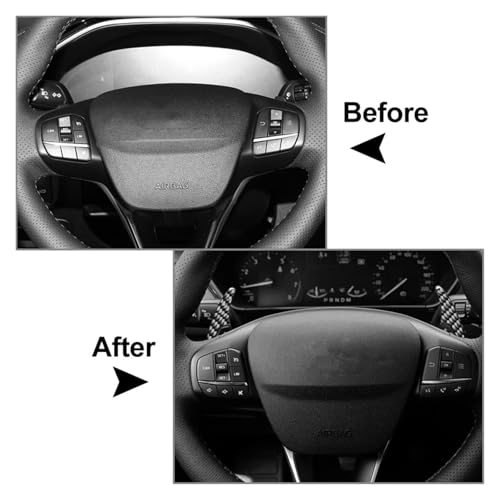Stücke Lenkrad Schaltwippen Für EcoSport 2018-2023 Auto Lenkrad Schaltwippe Getriebe Shifter Erweiterung Extenr(Carbon Fiber Black) von SCBSTKBGGW