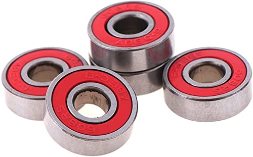 5 Stück 608 2RS Inline-Rollschuh-Radlager 8 x 22 x 7 mm Skateboard-Radlager rot versiegelte Welle ABEC-9(Rojo) von SCDBPZSD
