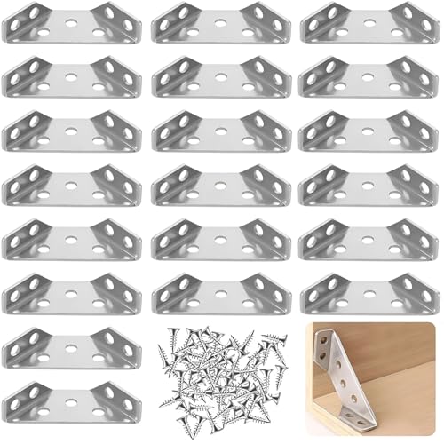 20 Stück Dreiecksstütze Aus Edelstahl Eckverbinder Möbelbau Metall Eckwinkel Winkelverbinder mit 140 Schrauben Universeller Winkel Klammern für Schrank Tisch Stuhl Möbelverbinder 20 Stück Dreiecksstütze Aus Edelstahl Eckverbinder Möbelbau Metall Eckwinkel Winkelverbinder mit 140 Schrauben Universeller Winkel Klammern für Schrank Tisch Stuhl Möbelverbinder von SCDZY