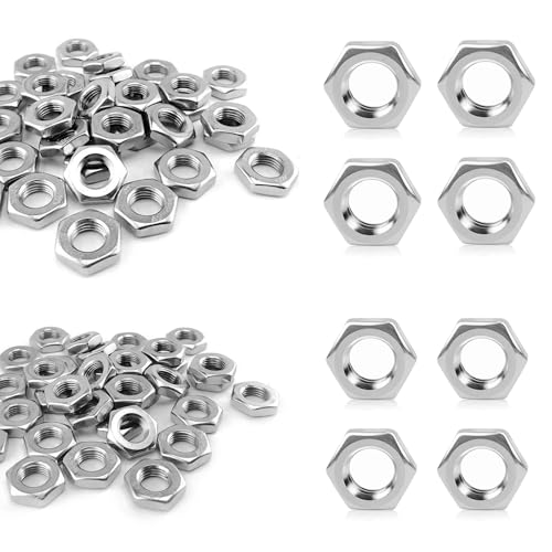 60 Stück Sechskantmutter, 30 M8 Mutter und 30 M6 Mutter, Muttern Set Edelstahl Muttern M8 M6 Edelstahl, Kohlenstoffstahl Sechskantmuttern für Schrauben Unterlegscheiben Gewindestangen von SCDZY