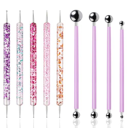 9 Stück Modellierwerkzeug, Töpferwerkzeug Keramik Werkzeug Set Modellierkugel und Prägestift Werkzeug Polymer Clay Sculpting Tools Schnitzwerkzeug Ton von SCDZY
