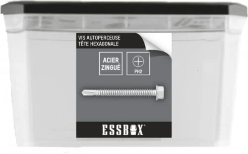 Vis ESSBOX SCELL-IT Autoperceuse - zingué blanc - Tête hexagonale - Ø6,3 mm x 32 mm - Boite de 200 - EX-94704163032 von Scell-it