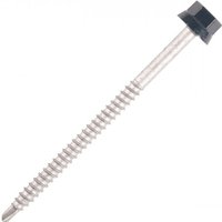Scell-it - Trapezblechschraube Rippenscheitel Holzhalter - Ø6.3 x 180 mm - TH12 - Moosgrün RAL6005 - Packung mit 100 Stück - ZTW-63180-6005 von SCELL-IT