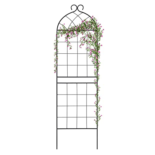 SCENDOR GARDEN 1 Pack Garten-Trellis 180x50x1cm für Kletterpflanzen, Rostfreies Metall-Eisen-Rosen-Trellis für Ranken, Blumen, Gurken-Pflanzenständer, Schwarz von SCENDOR GARDEN