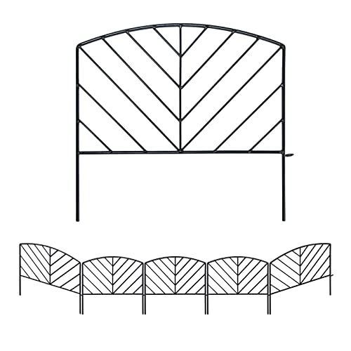 SCENDOR GARDEN 5er-Pack Dekorative Zäune 43 cm x 2,4 m Garten Metallzaun Rostfrei Outdoor Landschaft Patio Zäune Blumengarten Tierhunde Barriere Schwarze Dekorpaneele SCENDOR GARDEN 5er-Pack Dekorative Zäune 43 cm x 2,4 m Garten Metallzaun Rostfrei Outdoor Landschaft Patio Zäune Blumengarten Tierhunde Barriere Schwarze Dekorpaneele von SCENDOR GARDEN