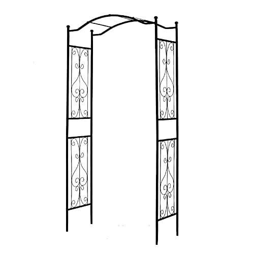 SCENDOR GARDEN Gartenbogen Pergola Rankhilfe für den Außenbereich 112x45x234 cm, Rankgitter Pflanzenstütze aus Metall, langlebiges Eisen für Kletterpflanzen mit dekorativem Drahtgeflecht - Schwarz SCENDOR GARDEN Gartenbogen Pergola Rankhilfe für den Außenbereich 112x45x234 cm, Rankgitter Pflanzenstütze aus Metall, langlebiges Eisen für Kletterpflanzen mit dekorativem Drahtgeflecht - Schwarz von SCENDOR GARDEN