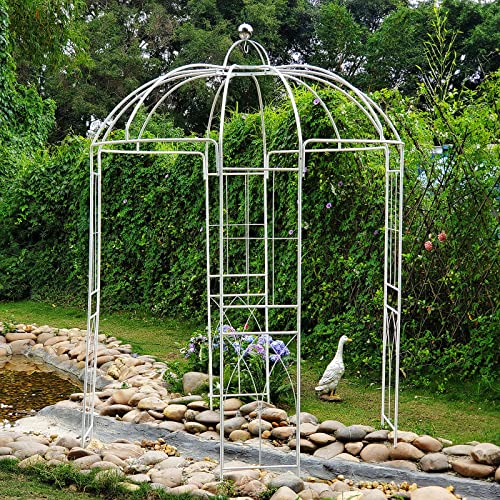 SCENDOR GARDEN Rosenbogen aus Eisen, 271 x 207 x 207 cm, romantischer Rankenbogen, Pavillonlaube, Gartenspalier, Pavillon für Kletterpflanzen, Jasmin Hochzeitsbogen von SCENDOR GARDEN