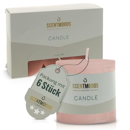 SCENTMOODS Rustik Stumpenkerzen Set - 6 Handgefertigte Flamingo Kerzen - 5x5cm Lange Brenndauer - Natürliches Pflanzenwachs Ohne Palmöl - Unparfümiert SCENTMOODS Rustik Stumpenkerzen Set - 6 Handgefertigte Flamingo Kerzen - 5x5cm Lange Brenndauer - Natürliches Pflanzenwachs Ohne Palmöl - Unparfümiert von SCENTMOODS