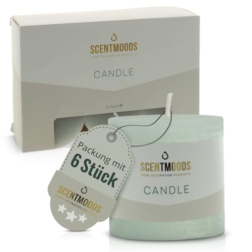 SCENTMOODS Rustik Stumpenkerzen Set - 6 Handgefertigte Grüne Kerzen - 5x5cm Lange Brenndauer - Natürliches Pflanzenwachs Ohne Palmöl - Unparfümiert SCENTMOODS Rustik Stumpenkerzen Set - 6 Handgefertigte Grüne Kerzen - 5x5cm Lange Brenndauer - Natürliches Pflanzenwachs Ohne Palmöl - Unparfümiert von SCENTMOODS