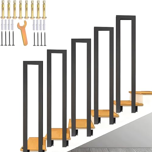 Treppengeländer U-förmige Innen- oder Outdoor-Dachboden Dekorative Handläufe Treppe Handläufe für Villen, Balkonen, Flure, Wohnungen leicht zu versammeln (95cm) von SCGSJZH