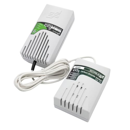 Schabus CO2 Alarm GX-D3 Steckdosengerät (230V) mit externem Sensor, detektiert CO2 Kohlendioxid aus technischen Anlagen. Durch externen Sensor kann Dieser optimal platziert Werden von Schabus